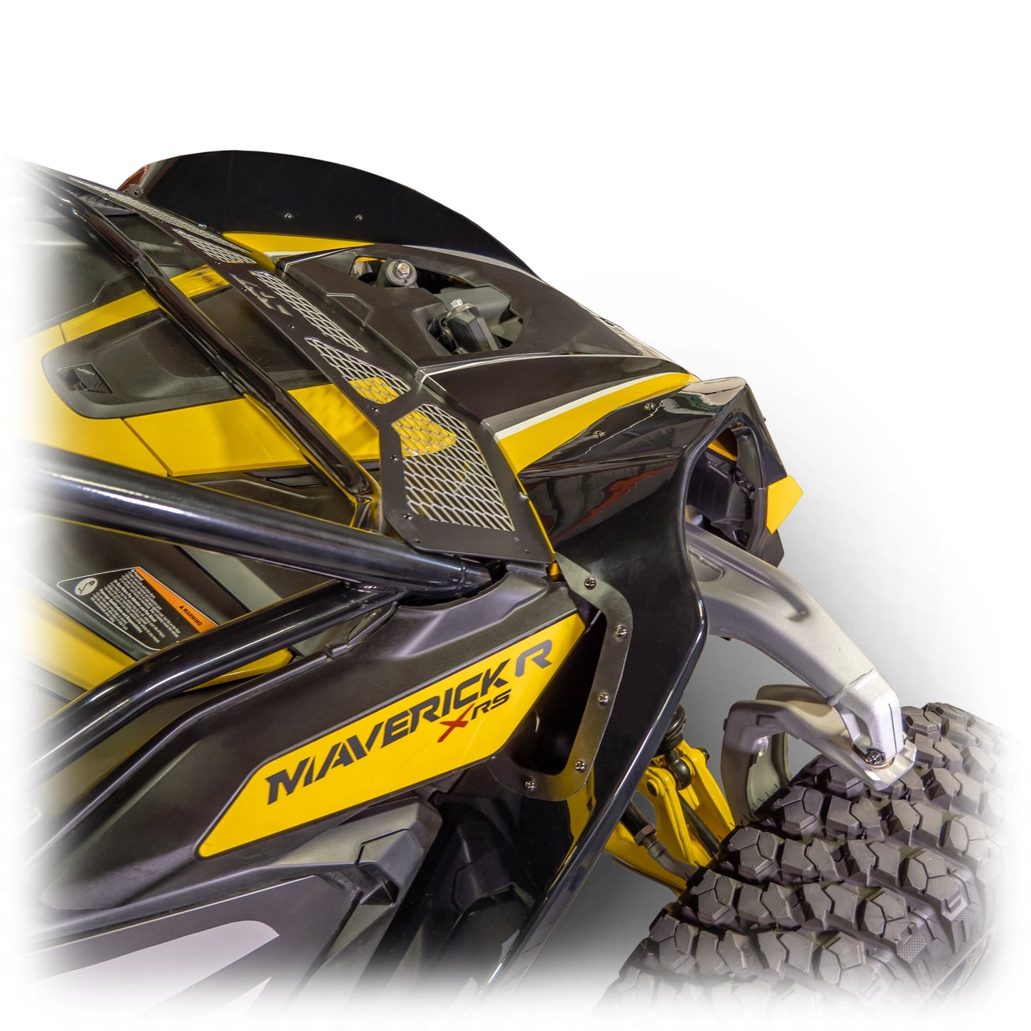 Maverick R 2024+ front fenders with inner splash panels, blocks mud and debris