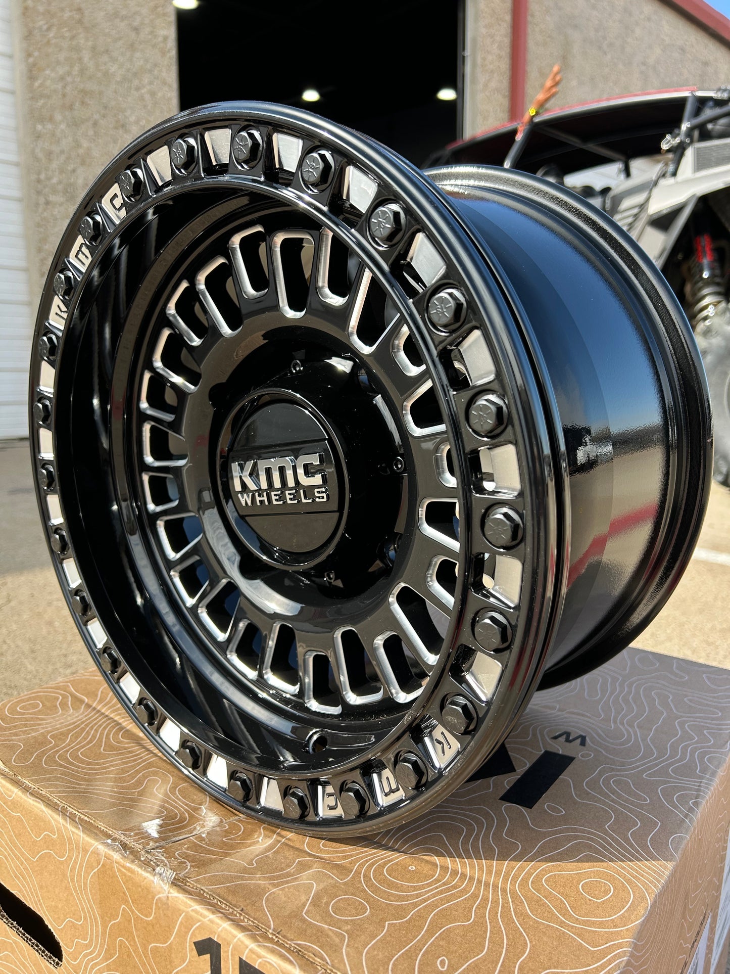 KMC Aztec UTV Beadlock 15x10 +0 Offset Black/Milled
