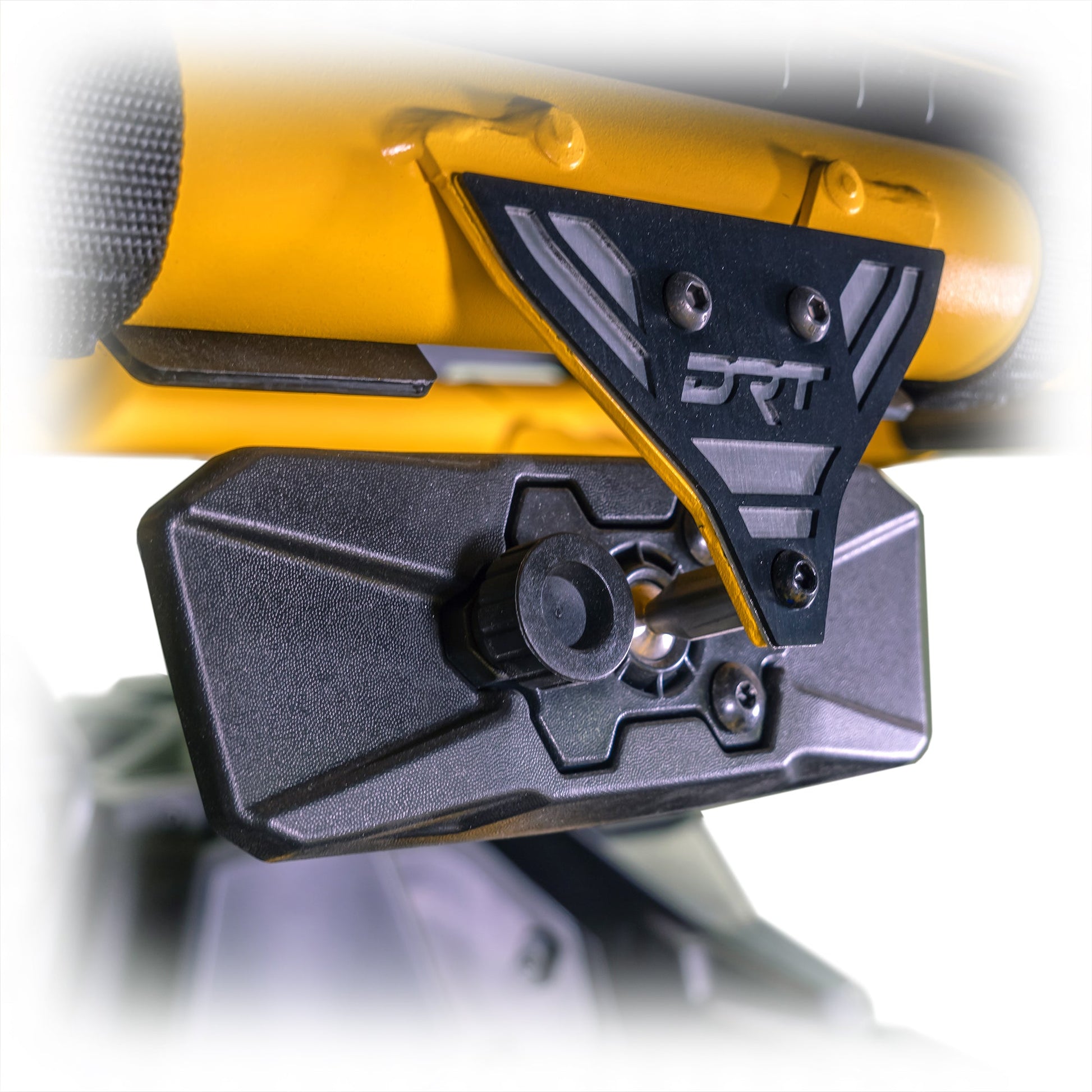 DRT Can-Am Maverick X3 / R Center Mirror Tab Cover Plate for OEM Cage Installed Side view