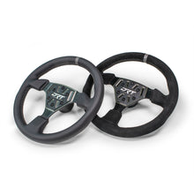 Round utv steering wheel in leather finish and Round utv steering wheel in suede finish