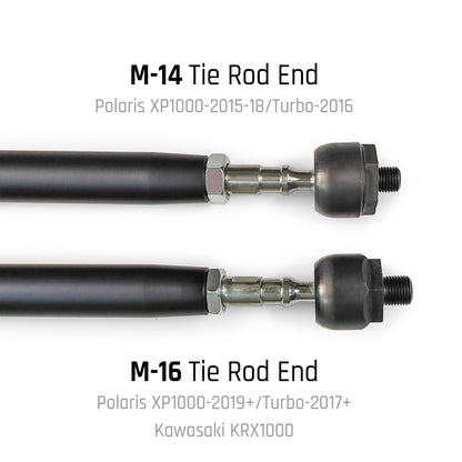 Comparison between M-14 Tie Rod End and M-16 Tie Rod End.