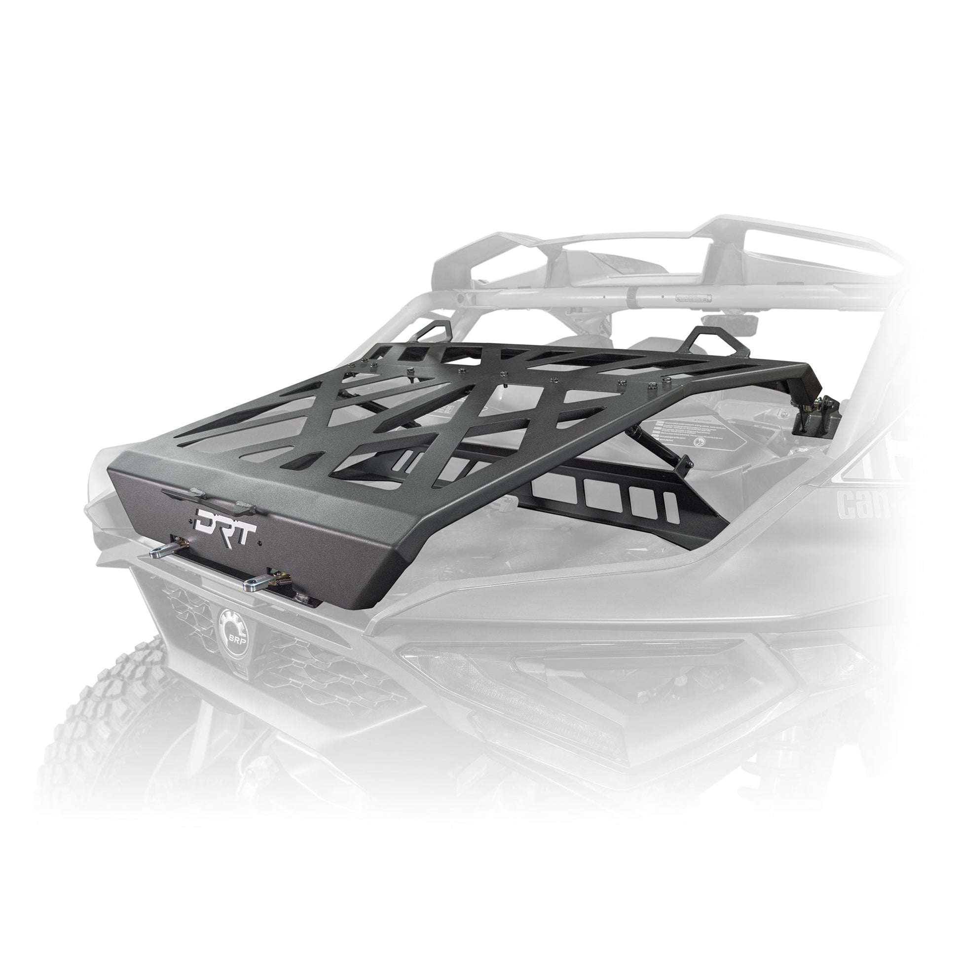DRT can am maverick tire carrier, boxed design with multiple tie-down points