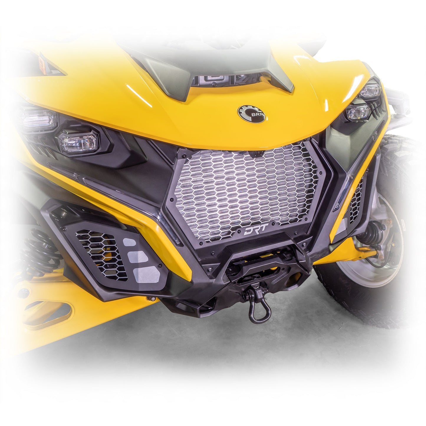 DRT front grill 3-pc kit for 2024+ Maverick R, mil-spec anodized mesh, aggressive styling upgrade