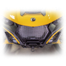 Aluminum front grill kit by DRT for Maverick R, enhances cooling and protection for off-road build