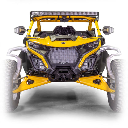 High-strength aluminum front grill kit for Can-Am Maverick R, enhanced cooling and rugged look
