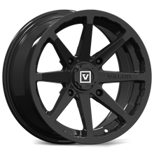 Black alloy wheel with 'Valor' branding on a white background